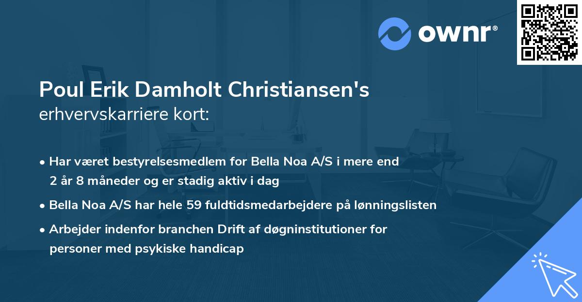 Poul Erik Damholt Christiansen's erhvervskarriere kort