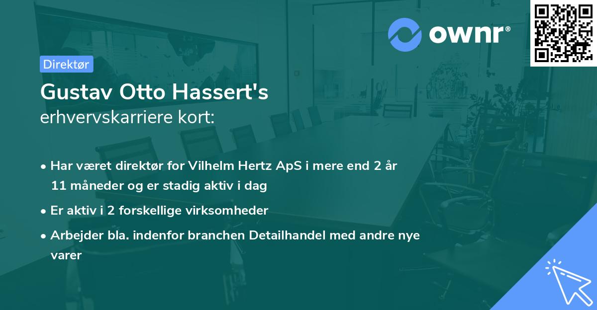 Gustav Otto Hassert's erhvervskarriere kort