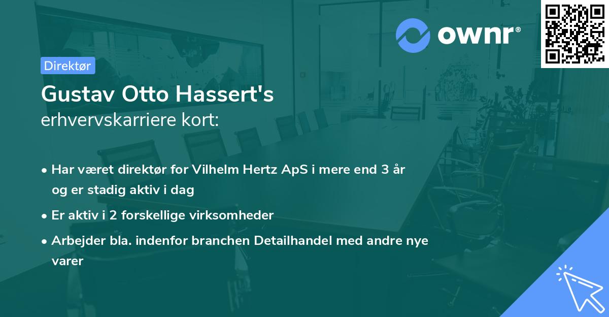 Gustav Otto Hassert's erhvervskarriere kort