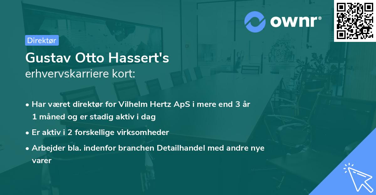 Gustav Otto Hassert's erhvervskarriere kort