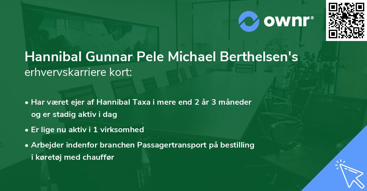 Hannibal Gunnar Pele Michael Berthelsen's erhvervskarriere kort