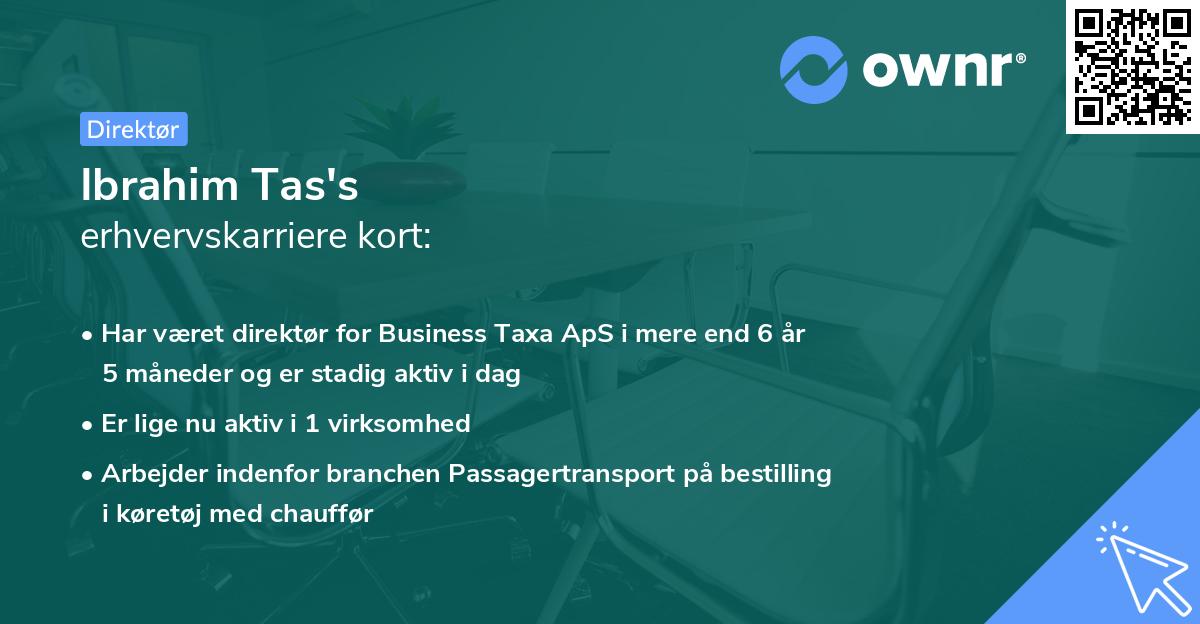 Ibrahim Tas's erhvervskarriere kort
