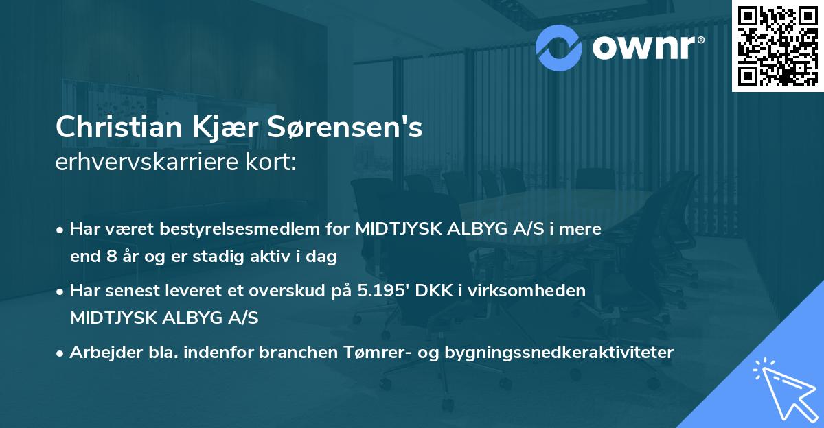 Christian Kjær Sørensen's erhvervskarriere kort
