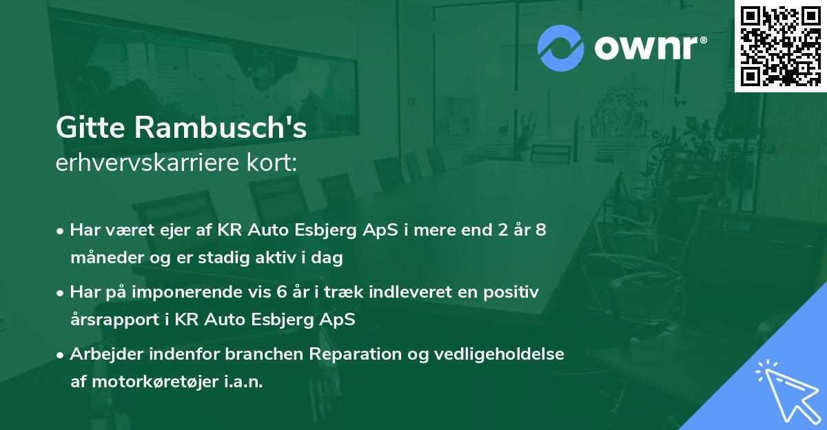 Gitte Rambusch's erhvervskarriere kort