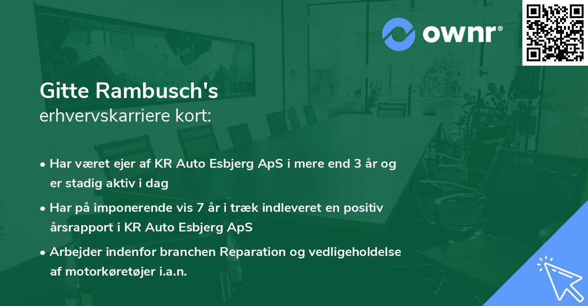 Gitte Rambusch's erhvervskarriere kort