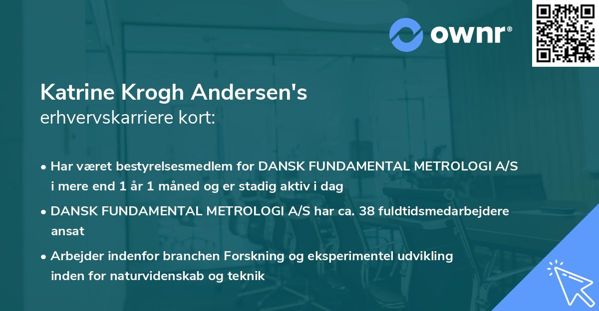 Katrine Krogh Andersen's erhvervskarriere kort