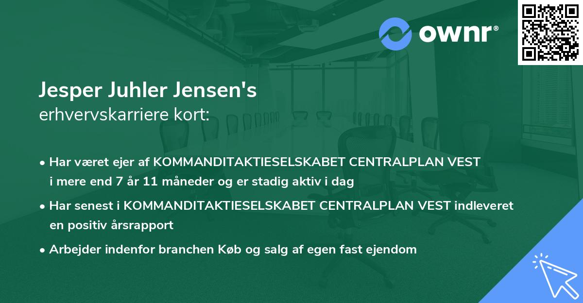 Jesper Juhler Jensen's erhvervskarriere kort