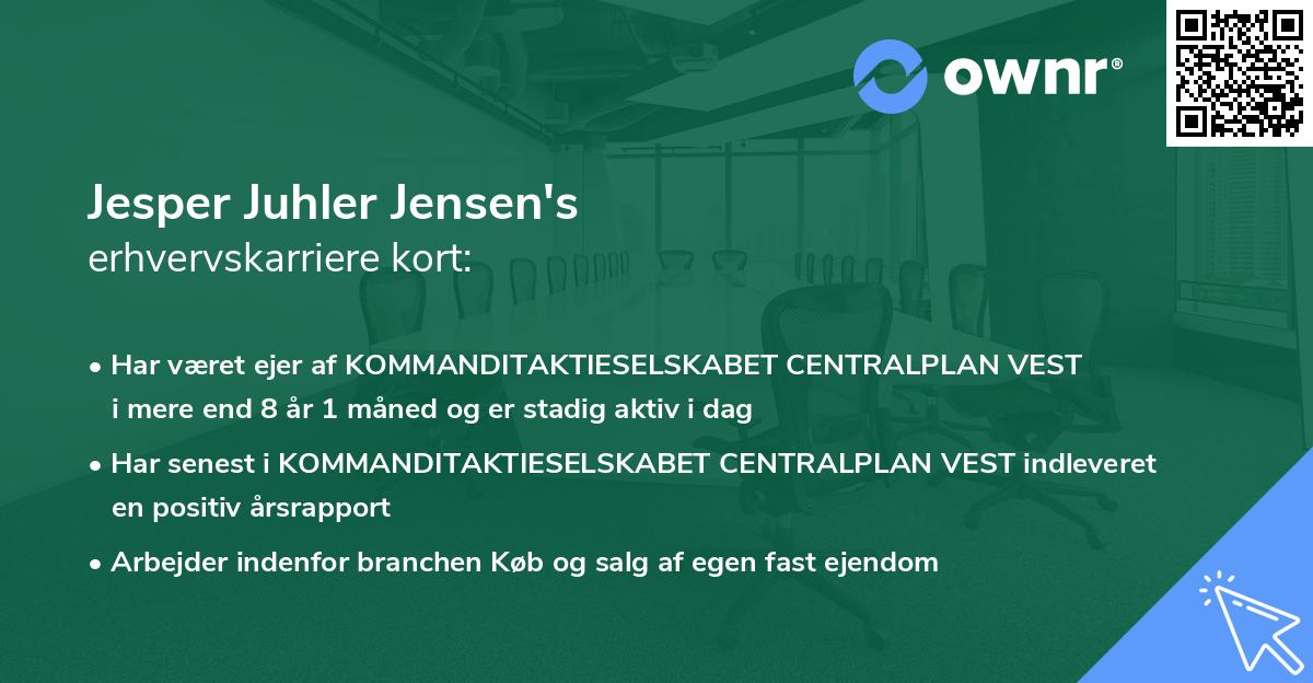 Jesper Juhler Jensen's erhvervskarriere kort