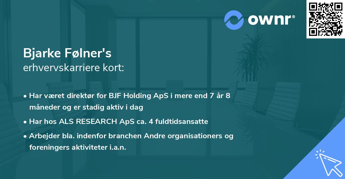 Bjarke Følner's erhvervskarriere kort