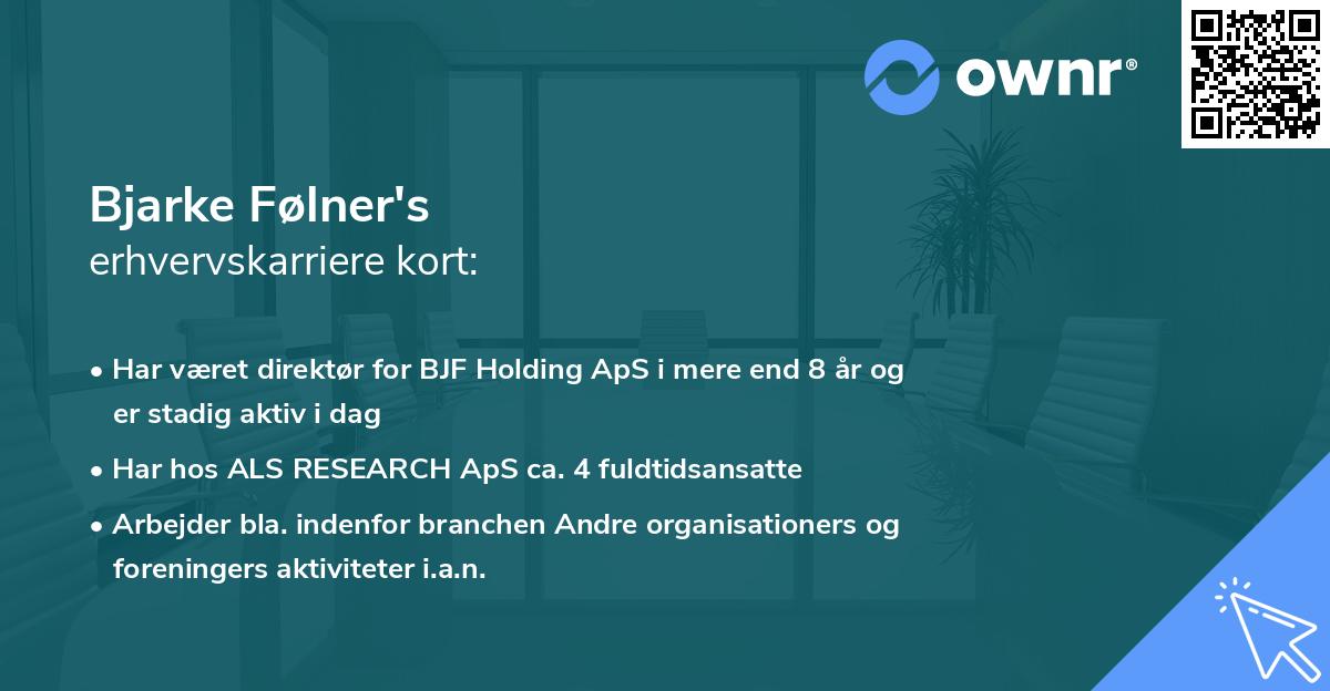 Bjarke Følner's erhvervskarriere kort