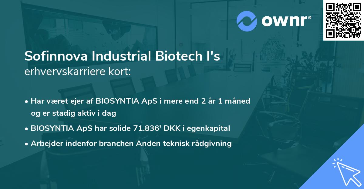 Sofinnova Industrial Biotech I's erhvervskarriere kort