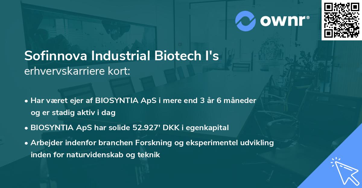 Sofinnova Industrial Biotech I's erhvervskarriere kort