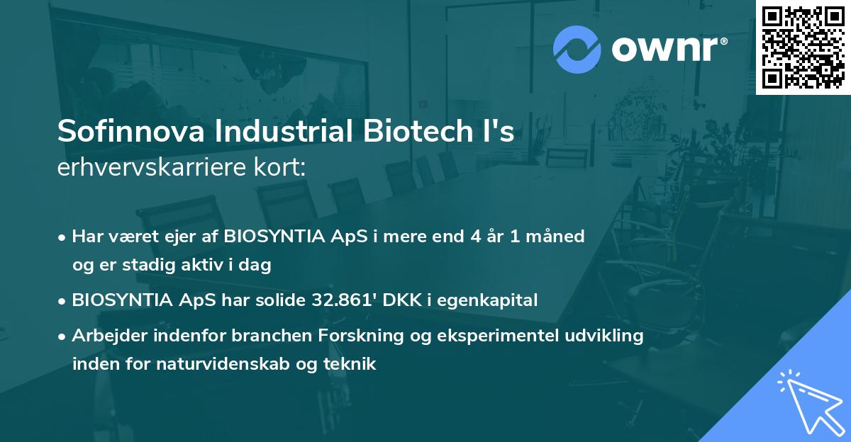 Sofinnova Industrial Biotech I's erhvervskarriere kort