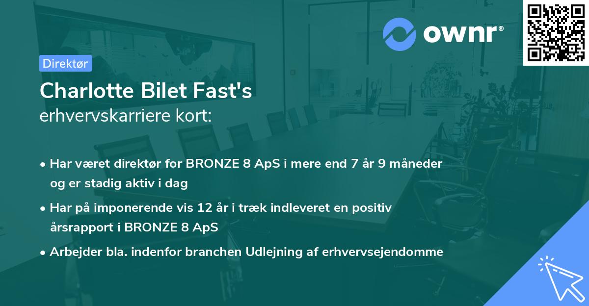 Charlotte Bilet Fast's erhvervskarriere kort
