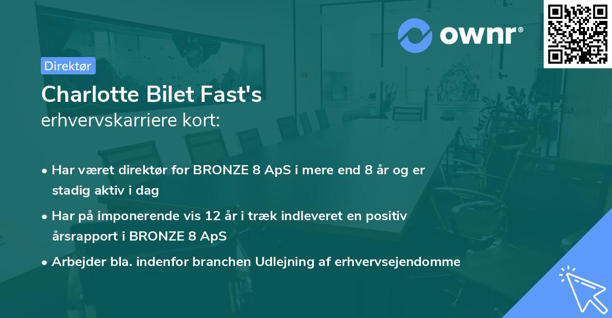 Charlotte Bilet Fast's erhvervskarriere kort