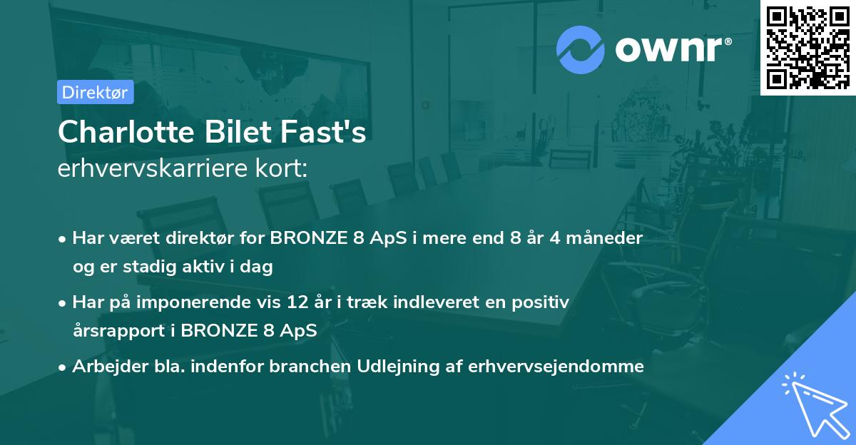 Charlotte Bilet Fast's erhvervskarriere kort