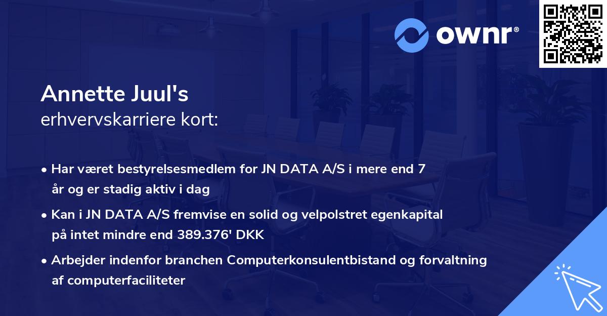 Annette Juul's erhvervskarriere kort