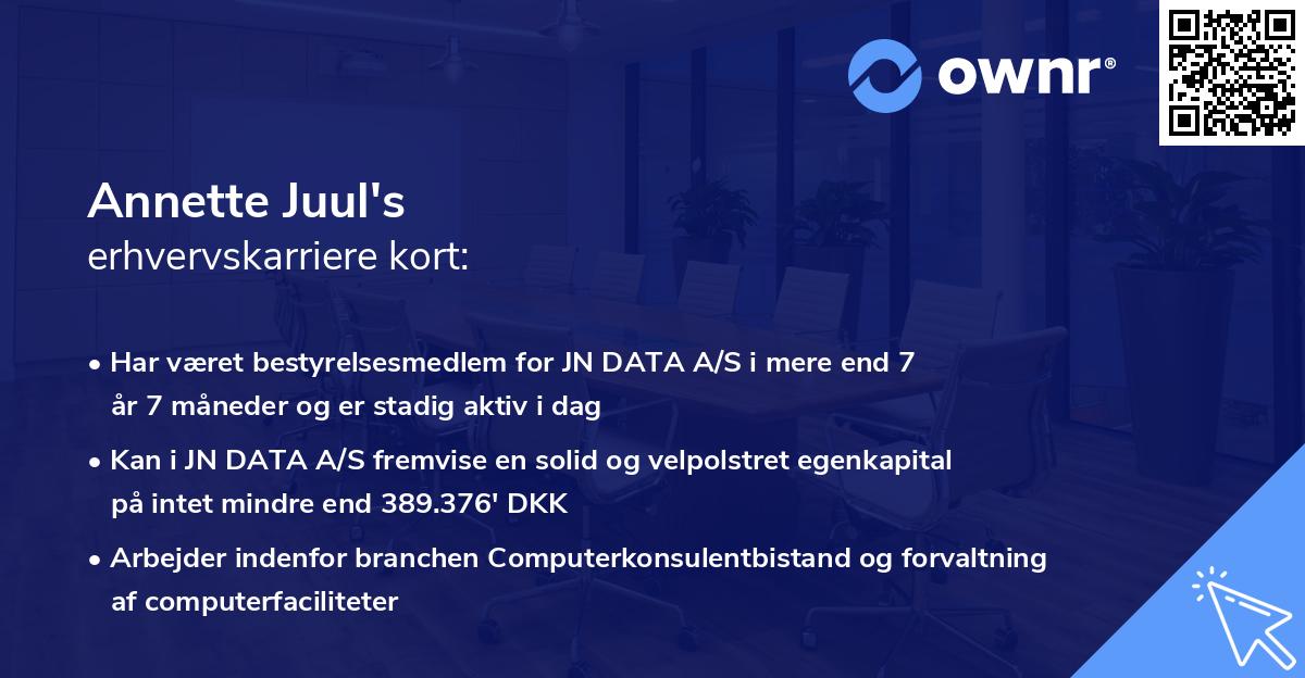 Annette Juul's erhvervskarriere kort