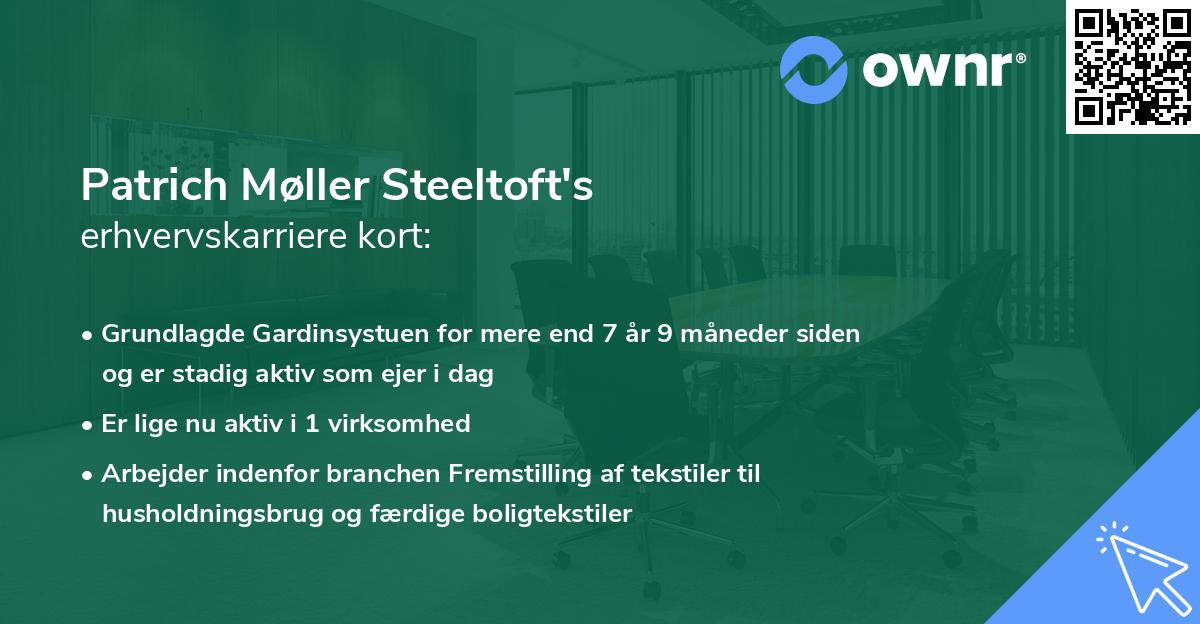 Patrich Møller Steeltoft's erhvervskarriere kort