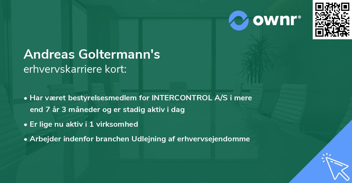 Andreas Goltermann's erhvervskarriere kort