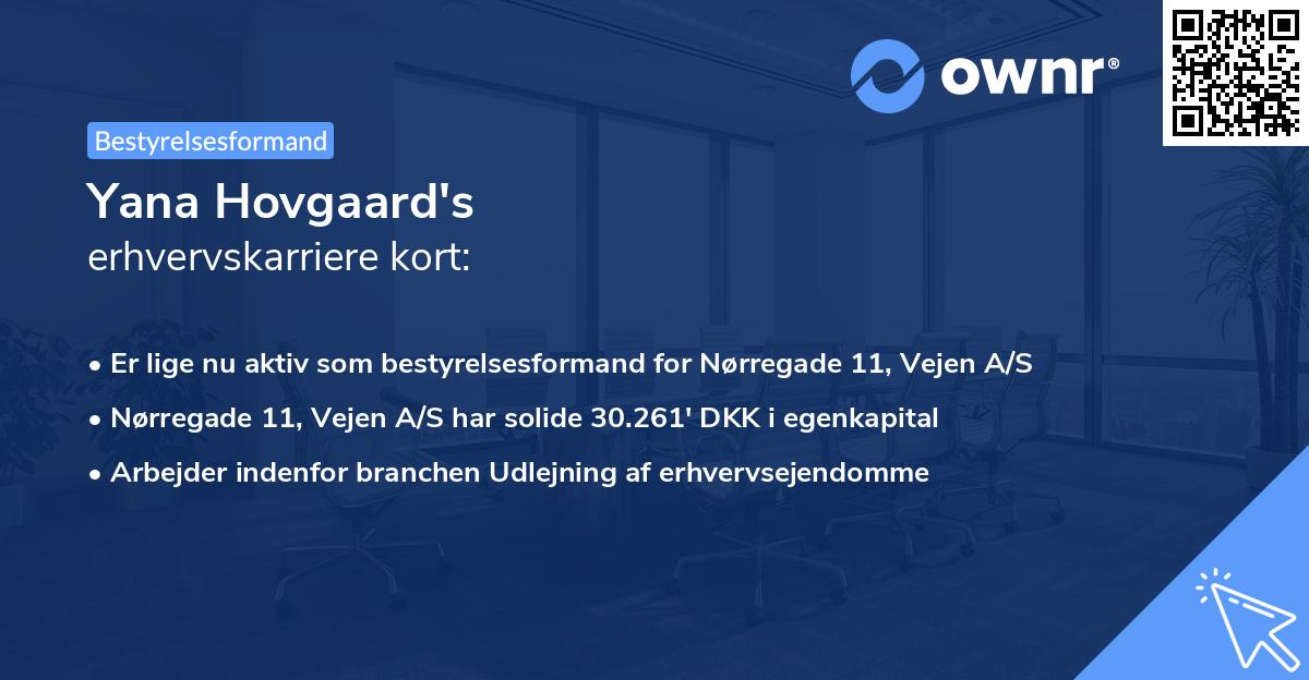Yana Hovgaard's erhvervskarriere kort