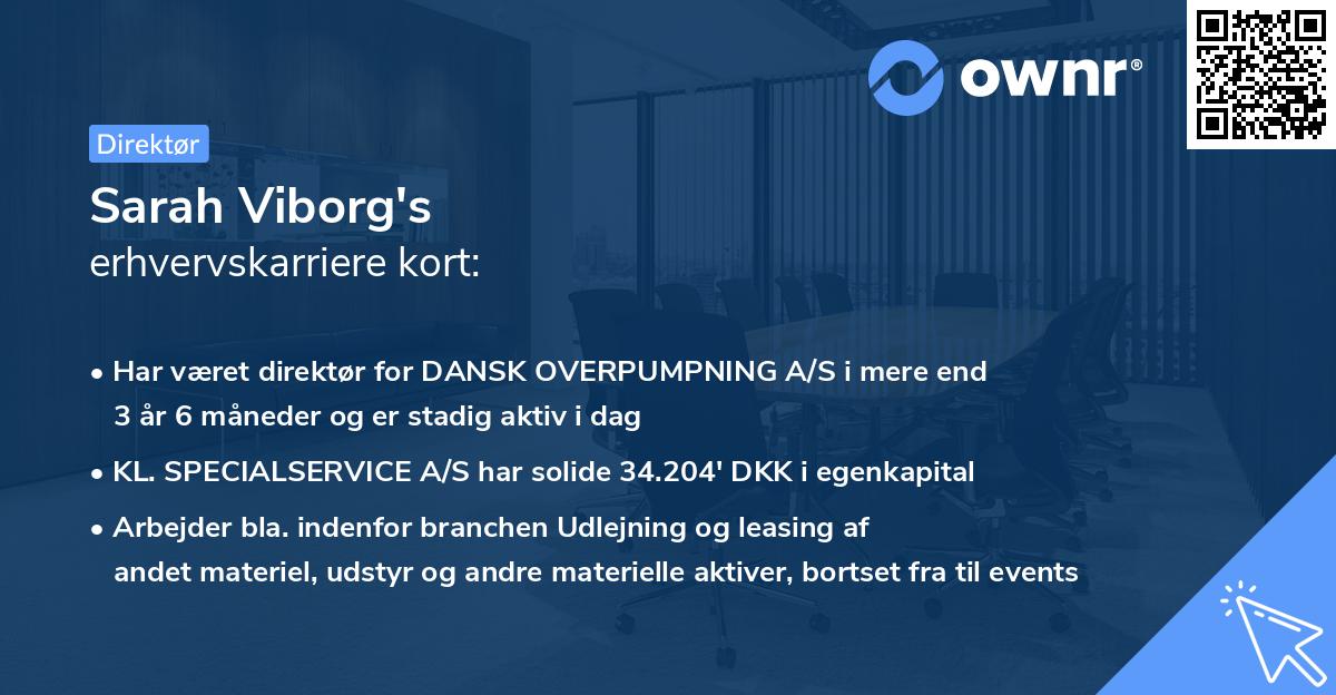 Sarah Viborg's erhvervskarriere kort
