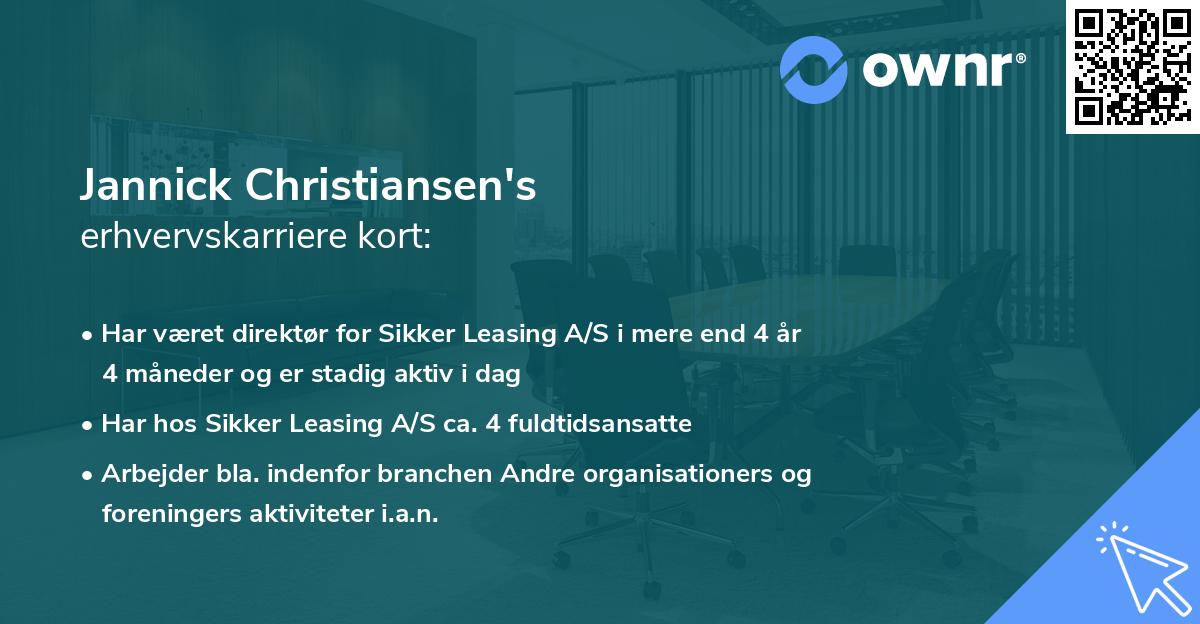 Jannick Christiansen's erhvervskarriere kort