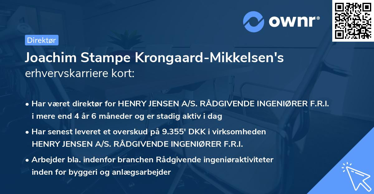 Joachim Stampe Krongaard-Mikkelsen's erhvervskarriere kort