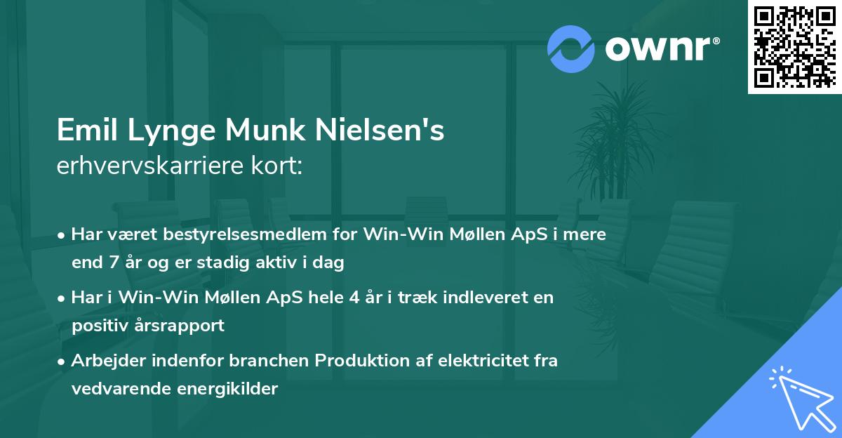 Emil Lynge Munk Nielsen's erhvervskarriere kort