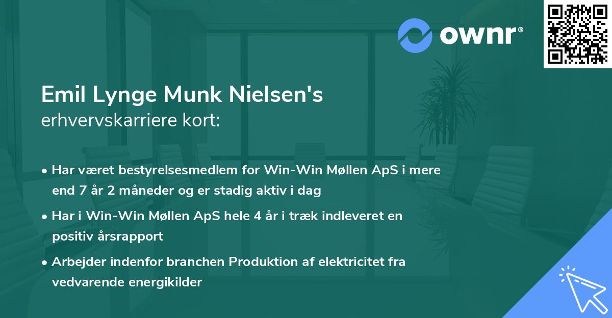 Emil Lynge Munk Nielsen's erhvervskarriere kort