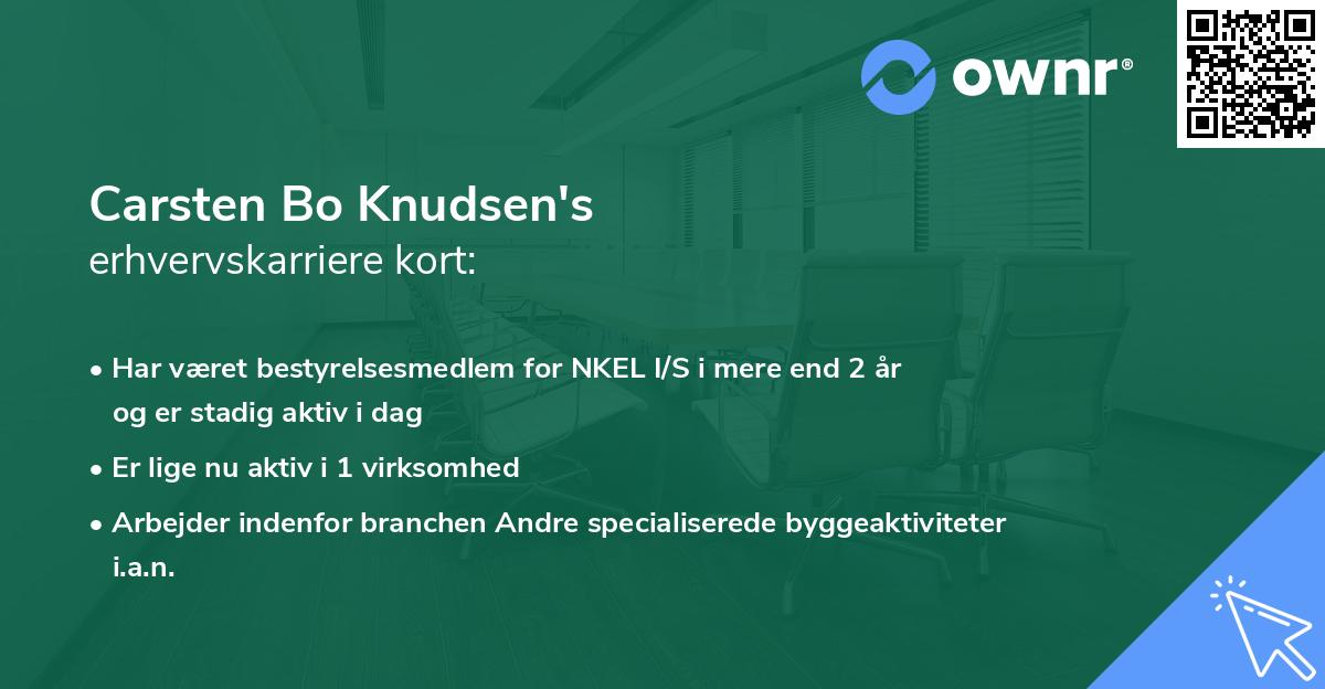 Carsten Bo Knudsen's erhvervskarriere kort