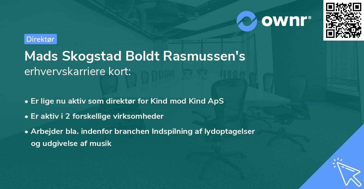 Mads Skogstad Boldt Rasmussen's erhvervskarriere kort