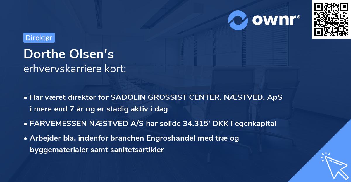 Dorthe Olsen's erhvervskarriere kort