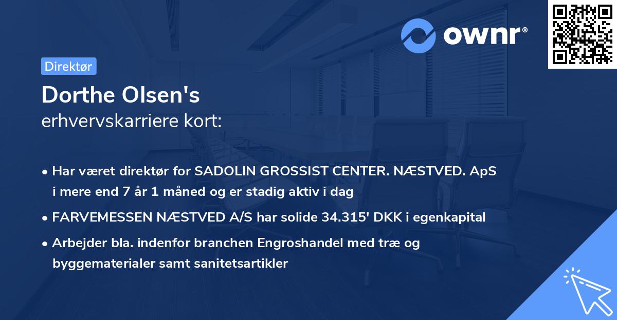 Dorthe Olsen's erhvervskarriere kort