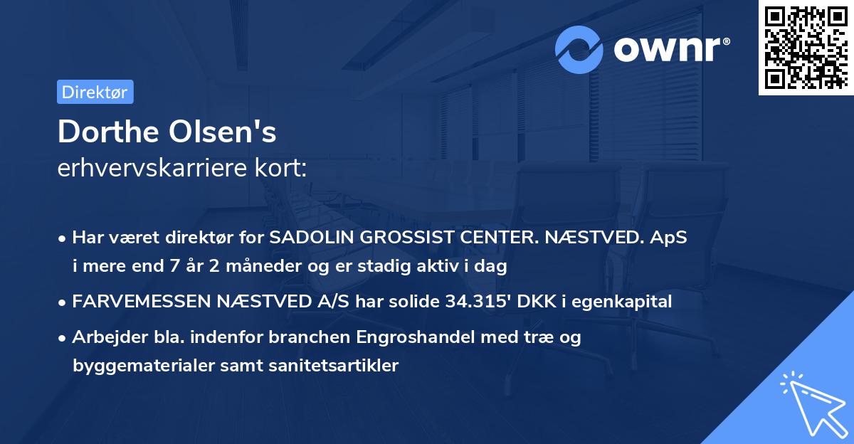 Dorthe Olsen's erhvervskarriere kort