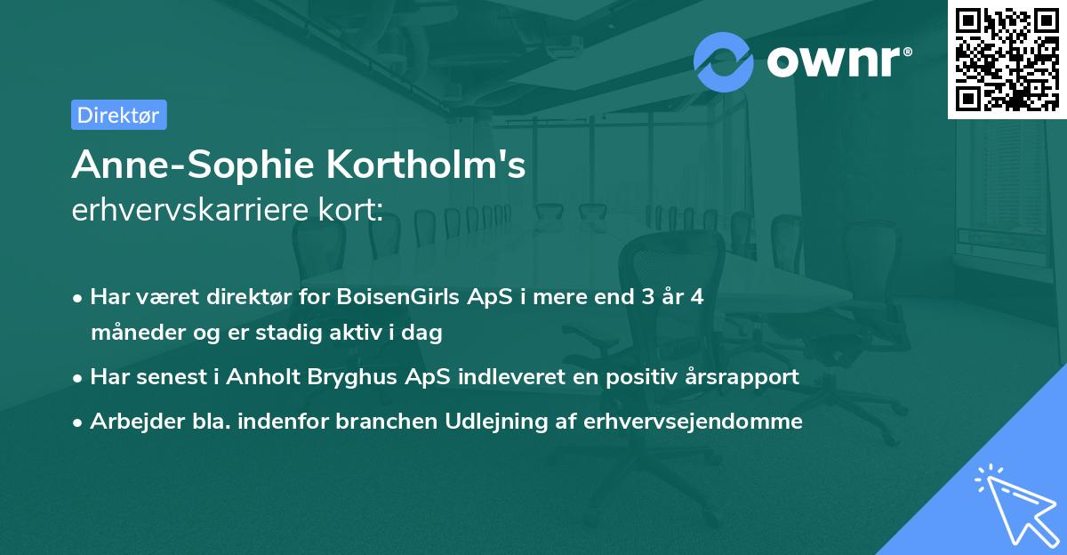Anne-Sophie Kortholm's erhvervskarriere kort