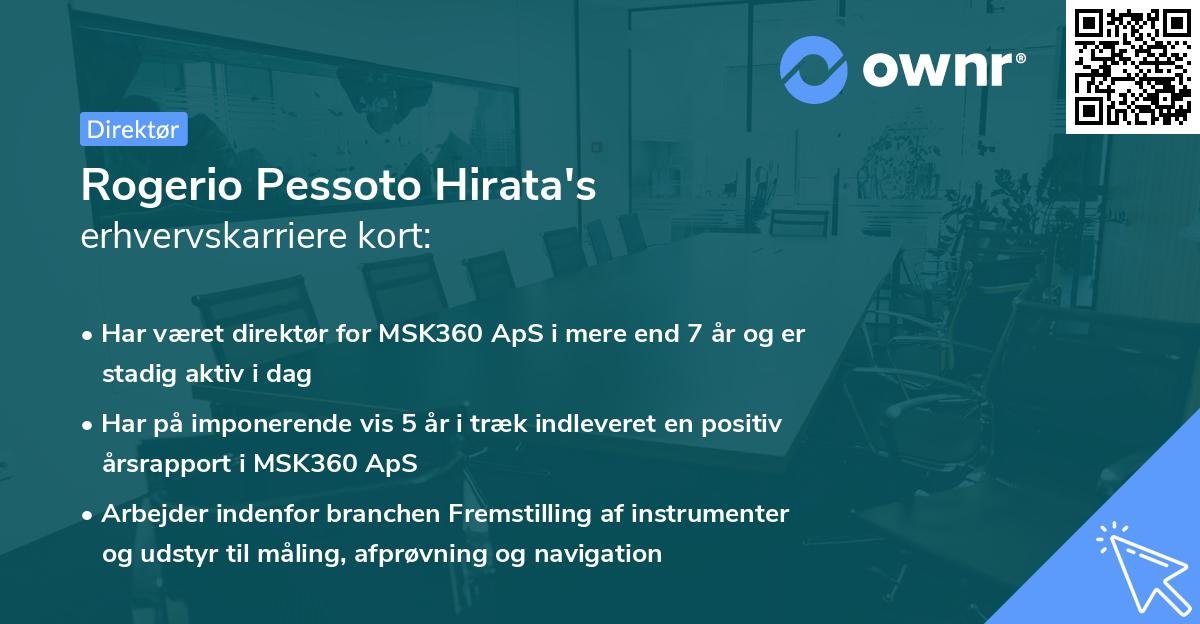 Rogerio Pessoto Hirata's erhvervskarriere kort