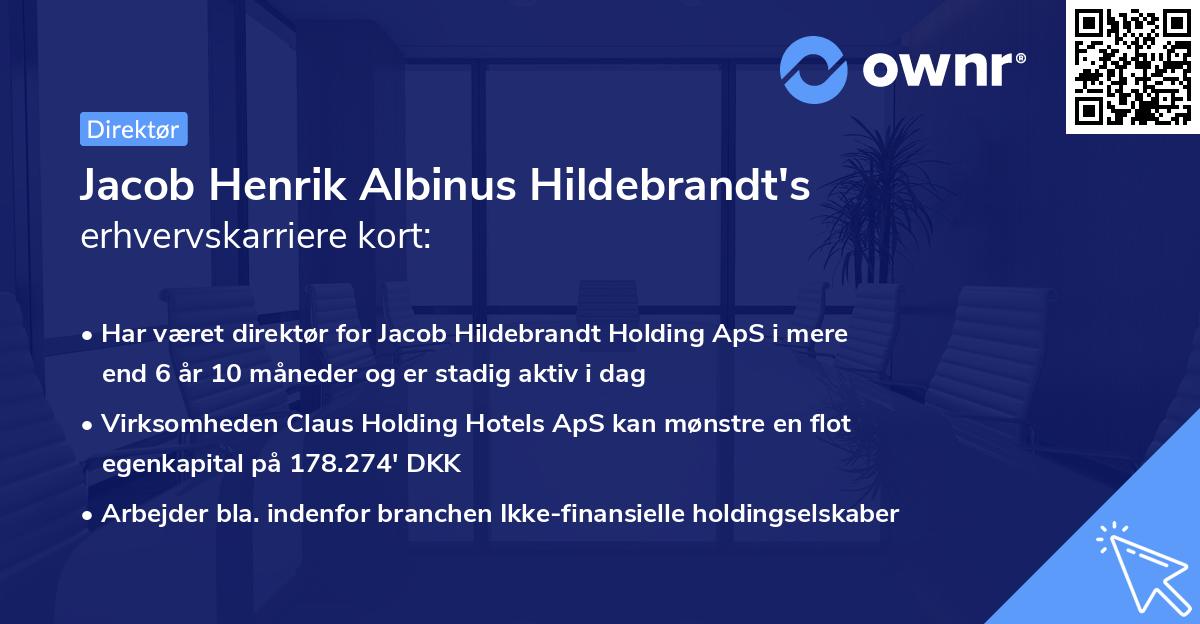 Jacob Henrik Albinus Hildebrandt's erhvervskarriere kort