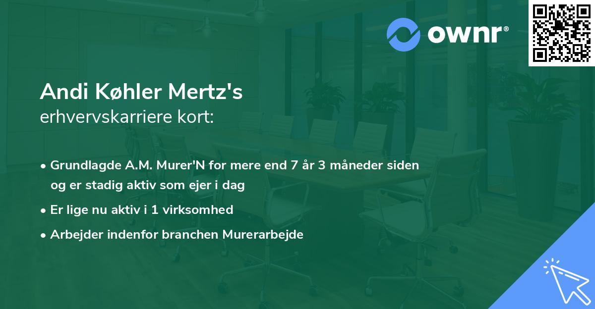 Andi Køhler Mertz's erhvervskarriere kort