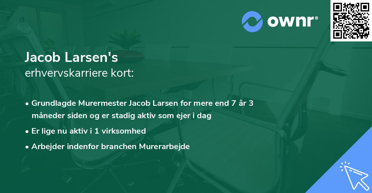 Jacob Larsen's erhvervskarriere kort
