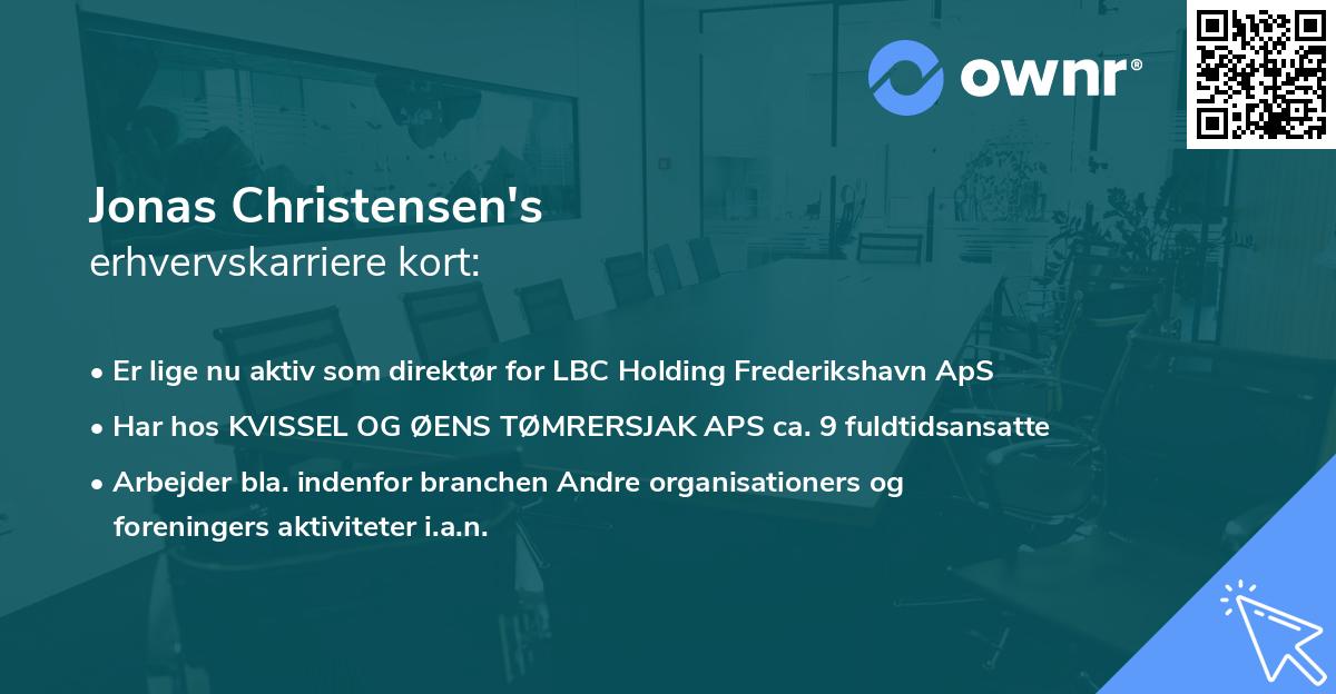 Jonas Christensen's erhvervskarriere kort
