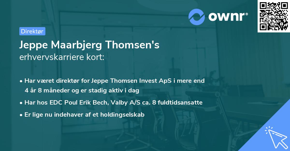 Jeppe Maarbjerg Thomsen's erhvervskarriere kort