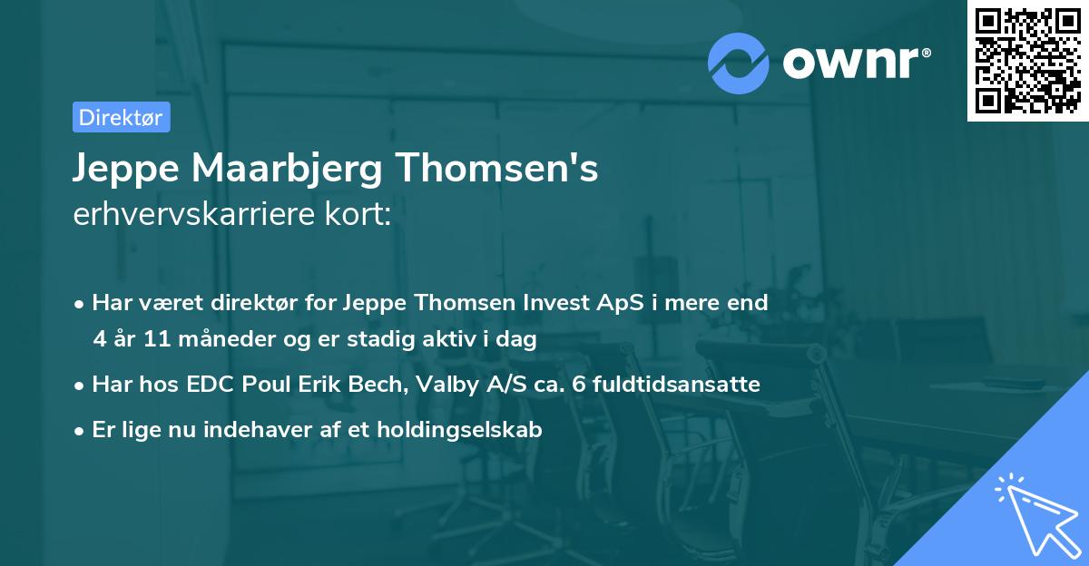 Jeppe Maarbjerg Thomsen's erhvervskarriere kort