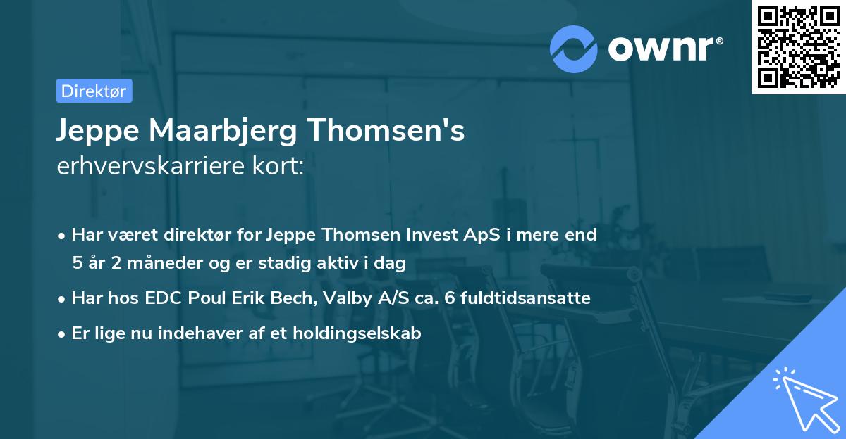 Jeppe Maarbjerg Thomsen's erhvervskarriere kort