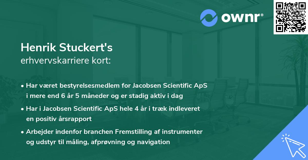 Henrik Stuckert's erhvervskarriere kort