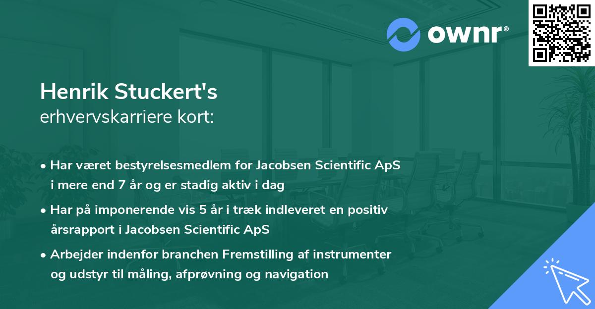 Henrik Stuckert's erhvervskarriere kort
