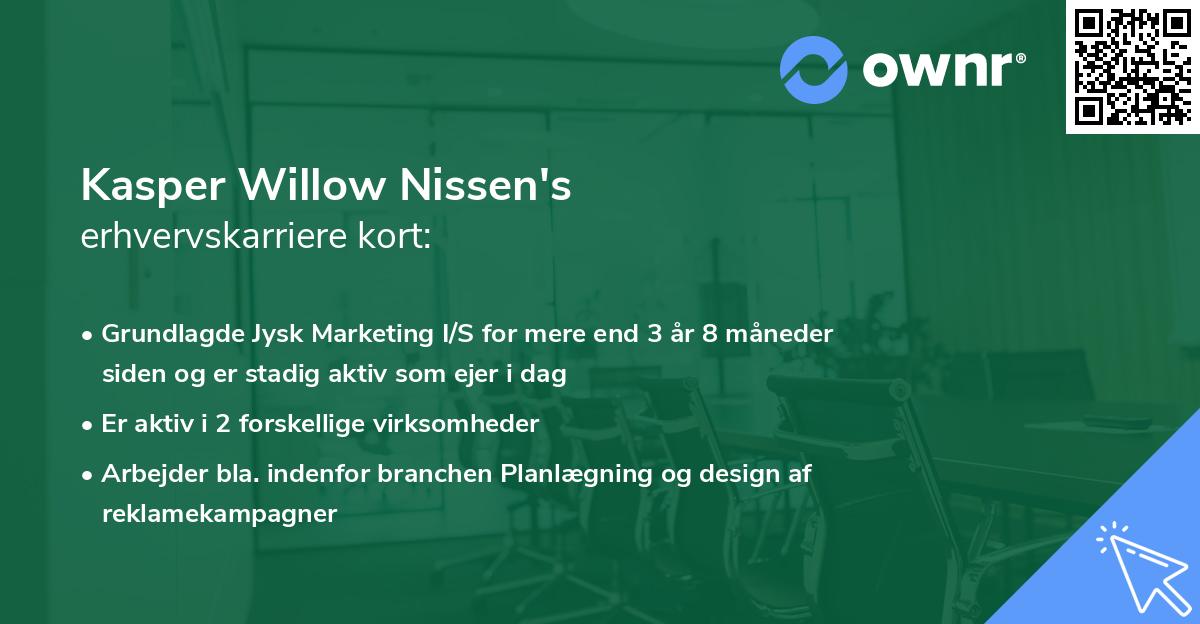 Kasper Willow Nissen's erhvervskarriere kort