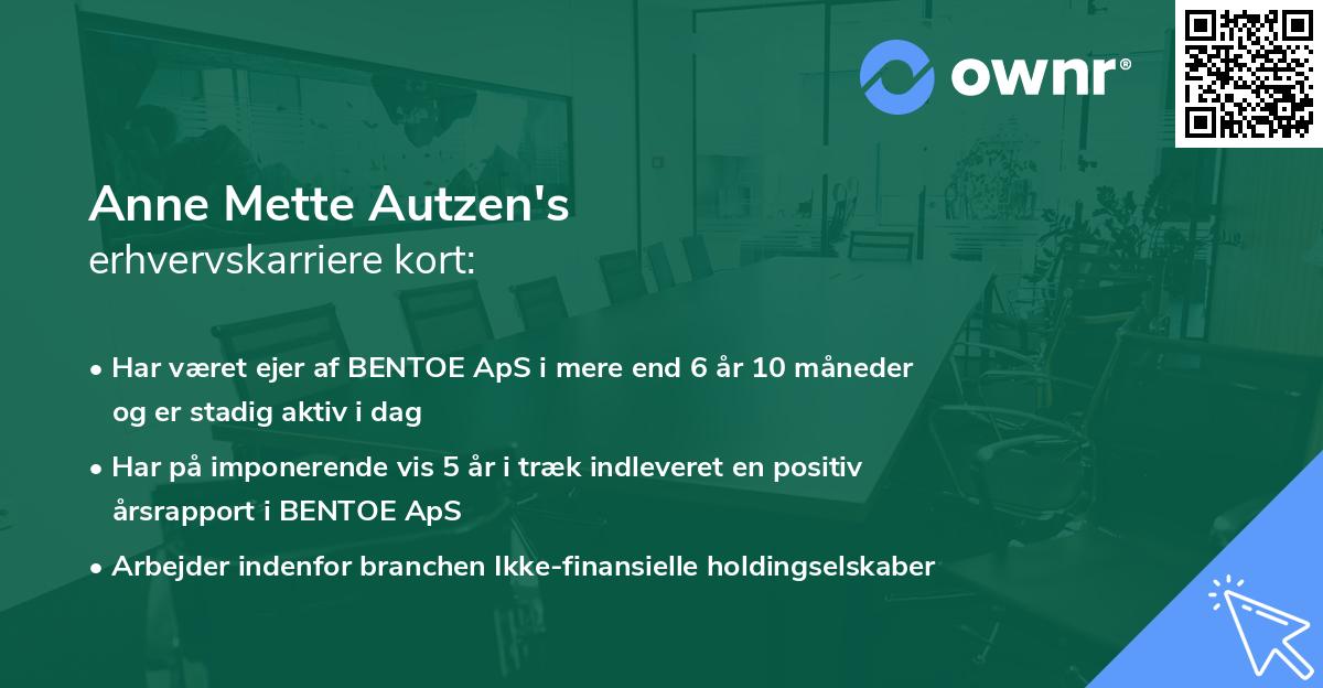 Anne Mette Autzen's erhvervskarriere kort