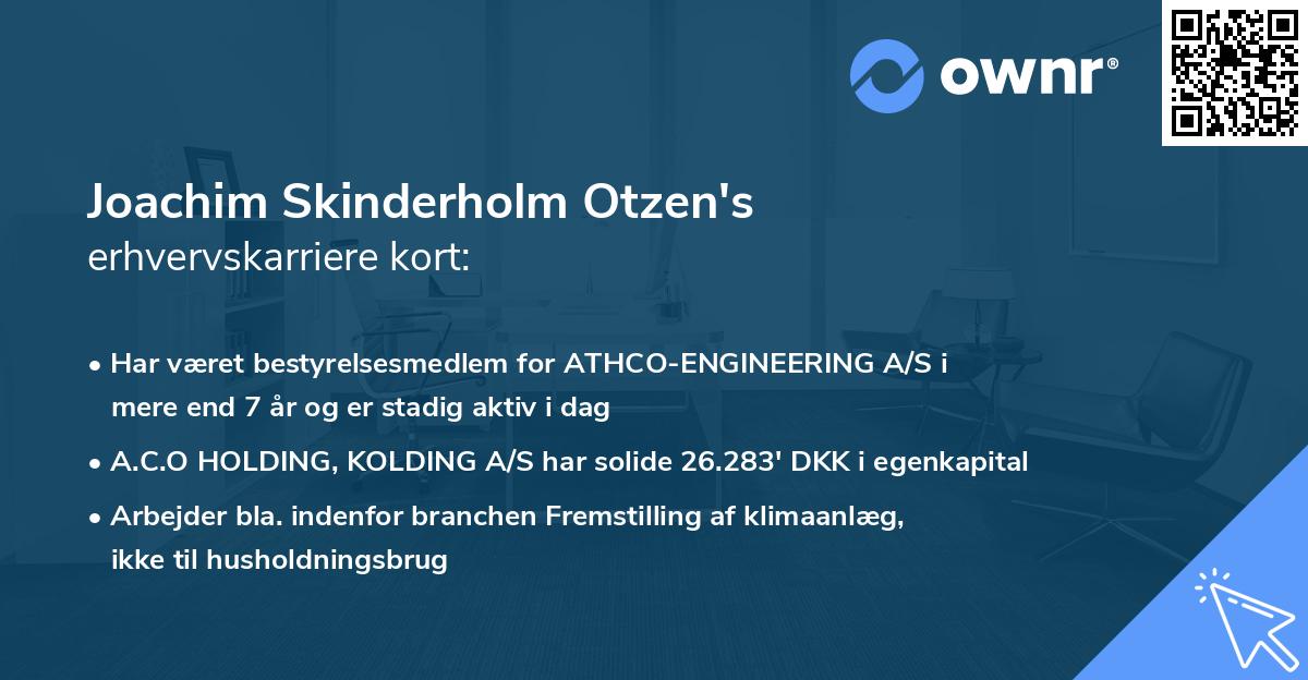 Joachim Skinderholm Otzen's erhvervskarriere kort