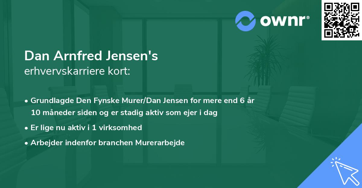 Dan Arnfred Jensen's erhvervskarriere kort